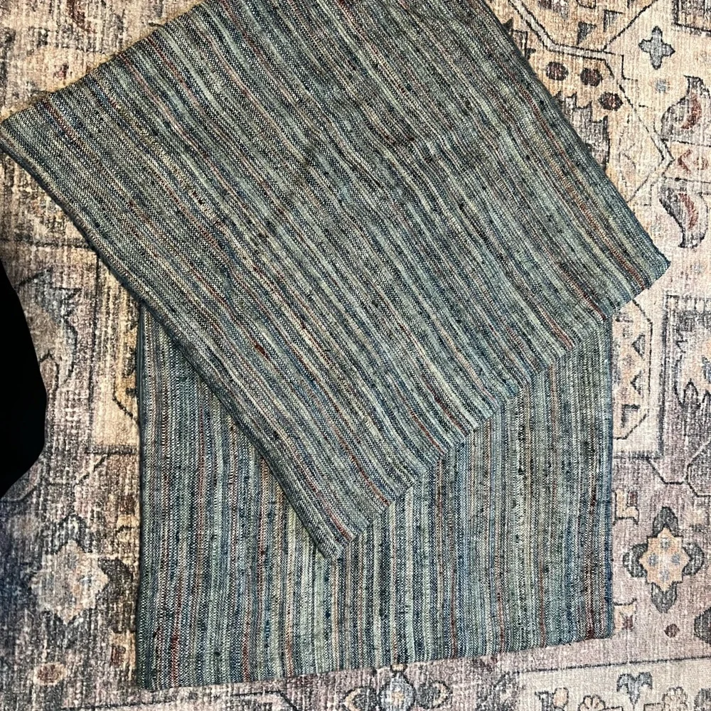 West Elm Striped Accent Pillow Cover - Blue and Gray